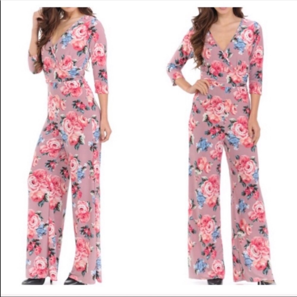 3 Pack Pink Floral Jumpsuit